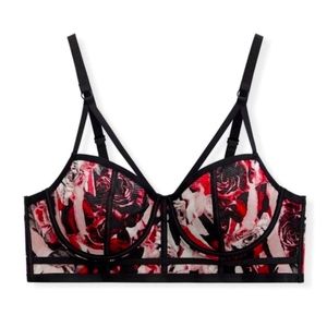 Torrid Size 3 Floral Simply Mesh Underwire Bra NWT